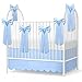 Hahafelt Blue Scalloped Crib Bed Skirt with 6 Large Bow, 28
