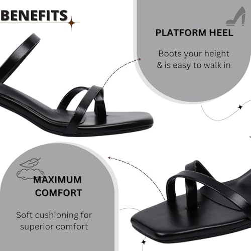 Image of TRASE Block Heel Sandals For Women - Heels For Women - Ladies Stylish Sandal - Heels Sandals For Girls - Comfortable Heels Footwear - Block Heels Sandals For Women