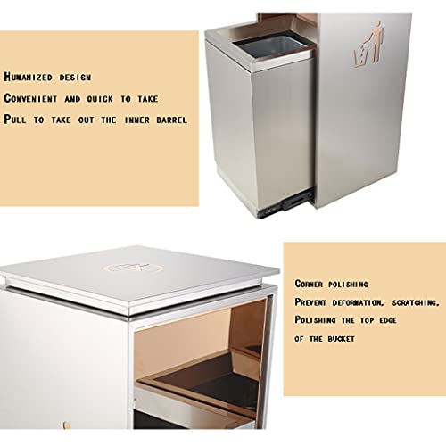 Papelera de acero inoxidable con cubo extraíble de alta resistencia para interior 3