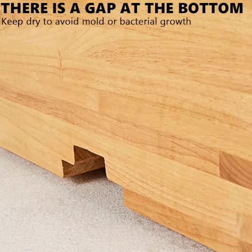 MegLob Rechteck Freistehende Hölzerne Badewanne Beleuchtete, Breite Tiefenbadewanne Für Paare, Orientalische Stil Freistehende Badewanne Mit Festem Holzschale,190cm/74.80in – Bild 7