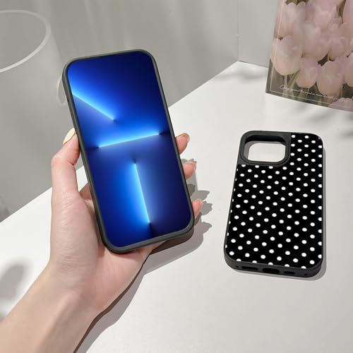 Coque iPhone SE 2022 et 7/8 rigide fine noire et blanche à pois