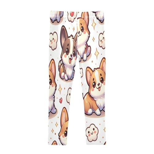 Bolaz Toddler Girls Leggings Printed Yoga Pants Leggings Cartoon Yellow Dog Cloud for Kids2