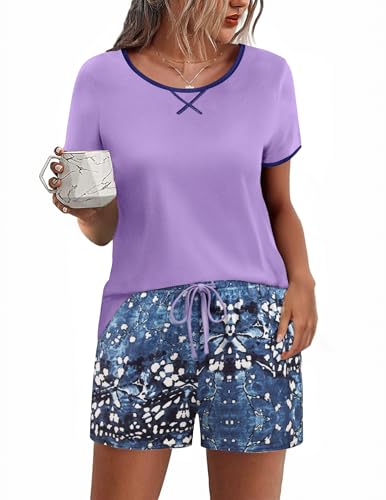 Image of Ekouaer Women Pajama Set Casual Short Set