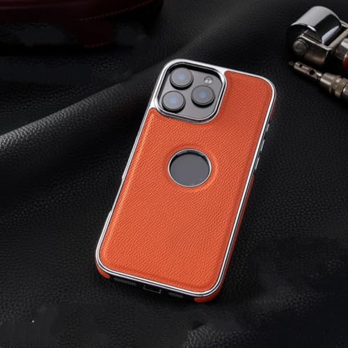 Coque iPhone 16 Pro en cuir véritable, le cadeau idéal avec placage chic
