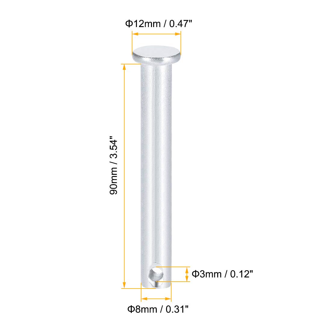 TA-VIGOR 4pcs 8 x 90mm Clevis Pins Single Hole - Image 2