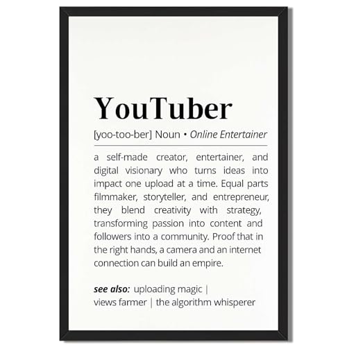 Framed YouTuber Definition Canvas Print Art Print Modern Wall Art