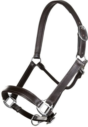 Licol en cuir HKM Economic 2400 marron pour pur-sang en finition noble