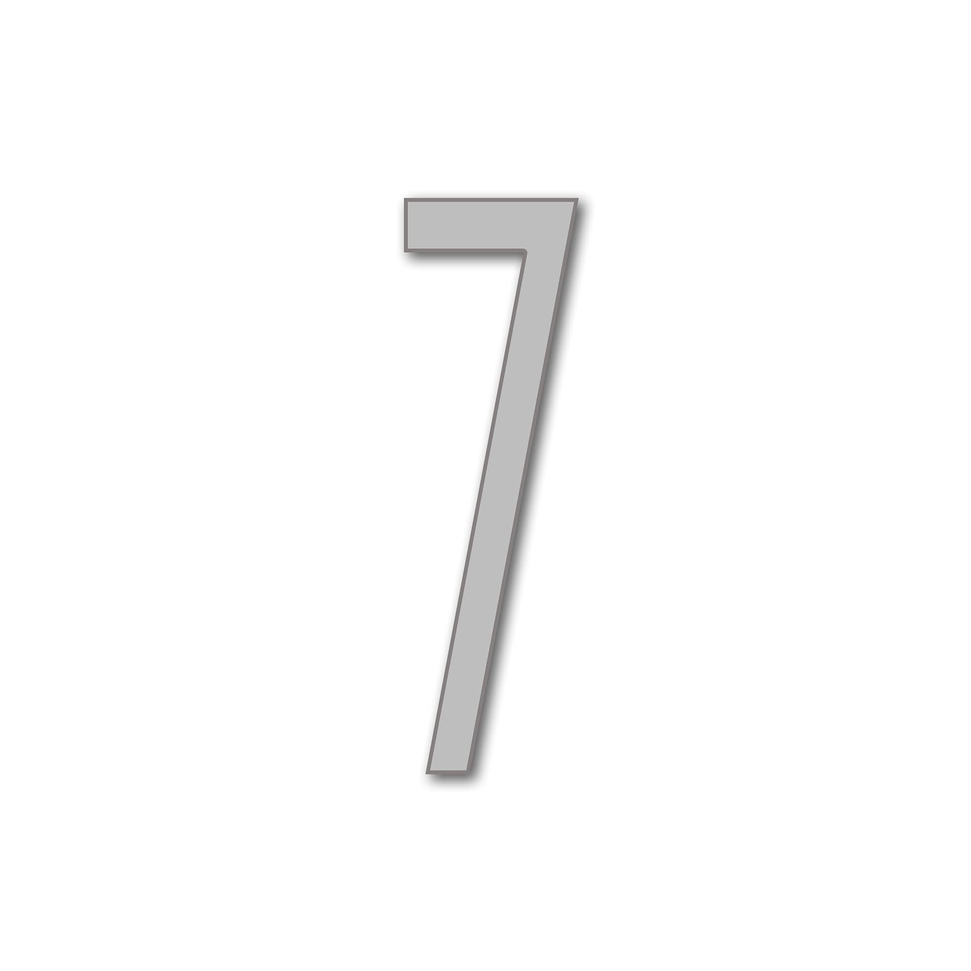 House Number 7 AVENIDA Door Numbers 3 Sizes (15, 20, 25cm / 5.9, 7.8, 9.8in) Modern Floating House Number Acrylic incl. Fixings Easy Seen, Colour:Grey, Size:25cm / 9.8'' / 250mm โ image 1
