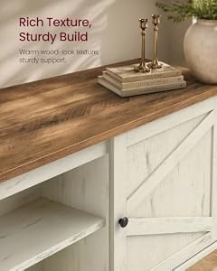 VASAGLE Farmhouse TV Stand for 65'' TV, Media Console, Sliding Barn Doors — photo 6 of 6