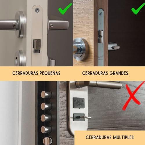 ADEGO Cerradura Portatil Puerta - Pestillo Puerta Sin Agujeros para Viajar con Seguridad - Cerrojo Puerta Sin Agujeros Antirrobo para Viajes, Hotel, Casa, Apartamento - imagen 5