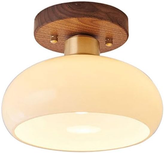 Close To Ceiling Light Fixture 20CM Modern Mid Century Semi Flush Mount Ceiling Light Kitchen Ceiling Lighting With Glass Shade Small Ceiling Lamps For Hallway Entry Porch Stair Home Ceiling L