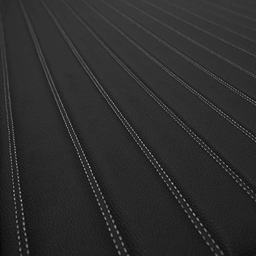 Fh Group F16500 Deluxe Heavy-Duty Faux Leather Multi-Purpose Cargo Liner, Striped,14”, Black Color W. Gift (14”: 40” X 14” X 0.25")- Fit Most Car, Truck, Suv, Or Van #TOP6