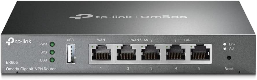 ER605 (TL-R605) | Multi-WAN Wired Single_Band 1000 Mbps VPN Router | Up to 3 Gigabit WAN Ports | SPI Firewall SMB Router | Omada SDN Integrated | Load Balance | Lightning Protection