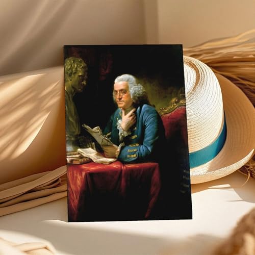 Portrait de Benjamin Franklin impression sur toile David Martin sans cadre 30x45 cm