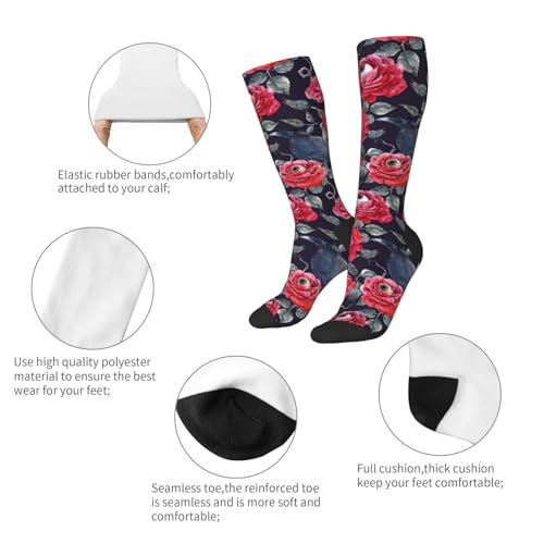 Image of Knee High Socks for Women Girls Fashion Women's Festival Stockings for Casual Running Work Travel
