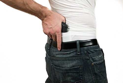 Graystone Mens Concealed Carry Holster Compression Shorts Concealment Tactical Clothing Two Pockets (White, Large)