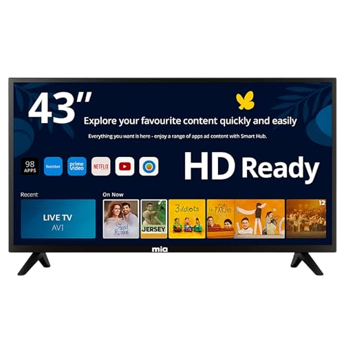 HELLO MIQ 43-inch Android TV | 1080p Resolution, Free 250 TV Channels & TV+ | with 45W Soundbar & Next Gen Streaming | YouTube Compatible, Frameless...