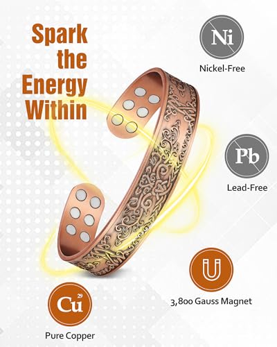 Pulsera magnética de cobre para hombre Jecanori miniatura 2