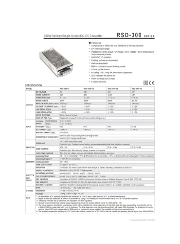 Convertisseur CC-CC RSD-300B-5 protège vos circuits contre surtensions 24V