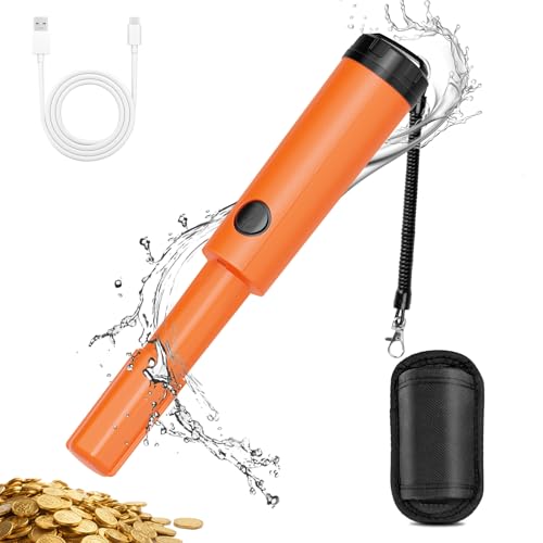 Dmyond Metal Detector Pinpointer Rechargeable, 3Adjustable Sensitivity, IP68 Waterproof Handheld Pin Pointer Wand, High Sensitivity Detection, 800mAh Battery – Treasure Hunting Tool for Adults & Kids