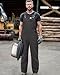 HISEA Flex Canvas Overalls for Men, Bib Work Double Knee Stretch Overall, Relaxed Fit Lightweight Workwear with Pockets Grey