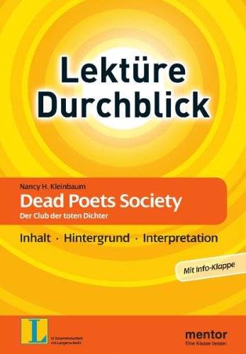 Der Club Der Toten Dichter Buch Online Lesen Langenscheidt Lektüre Durchblick plus Nancy H. Kleinbaum: Dead Poets