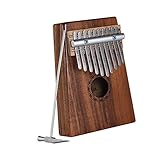 Hecho de madera maciza hawaiana Koa de alta calidad con dientes ajustables de metal de 10 teclas, este kalimba te proporciona un sello más claro y claro, un agarre más largo y un tacto agradable. Es un verdadero instrumento musical que te sorprenderá