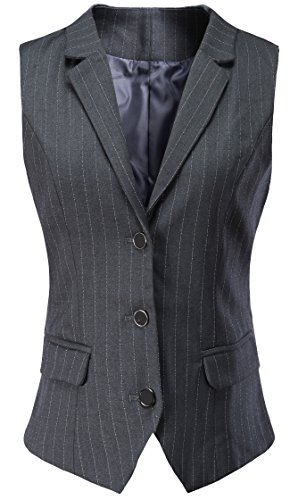 V VOCNI Women V-Neck Three Front Button Slim fit Waistvest Vest