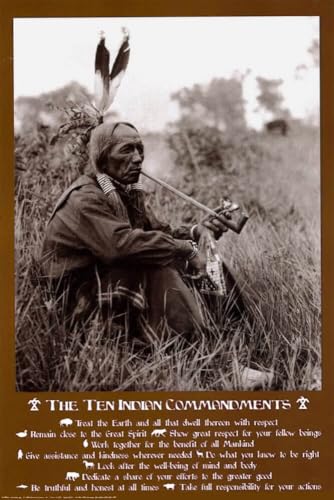 Studio B Laminated Ten Indian Commandments Native American Poster 24x36 inches