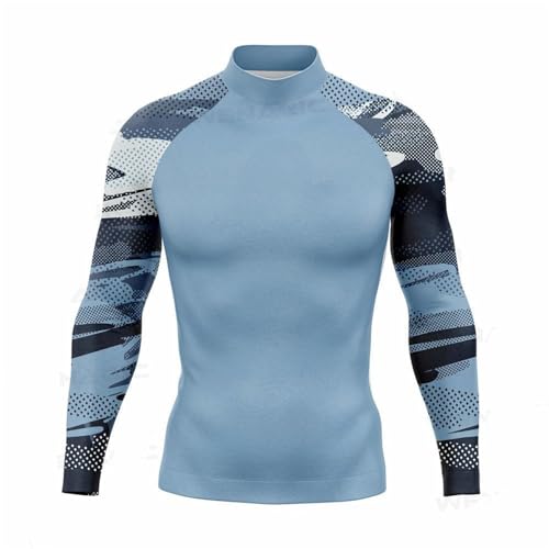 Men's Slim Fit Surf Shirts Long Sleeve Compression Swim Shirts UV Sun Water Sport Shirt Rash Guard Base Layer Undershirt