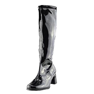 Kick Footwear Kick Footwear Damen Knie hohe Stiefel mit Blockabsatz, Schwarz - Schwarz - Größe: 36.5