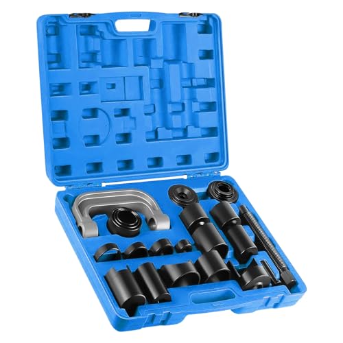 21PCS Master Ball Joint Press Kit, Ball Joints Upper and Lower Kit Ball Joint Removal Tool, U Joint & Brake Anchor Pin Press Kit, C Frame Bushing Press Set for Most 2WD and 4WD Cars and Light Trucks