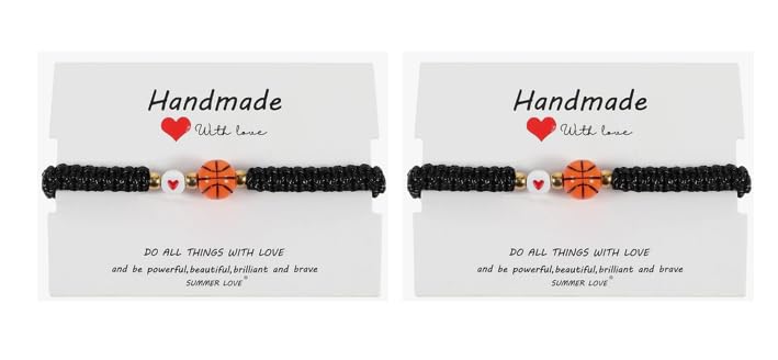 Pulsera de baloncesto para niño – 2 unidades ajustables para jóvenes deportistas, regalo ideal para niños y adolescentes fanáticos del baloncesto, diseño de alta calidad y estilo moderno, accesor