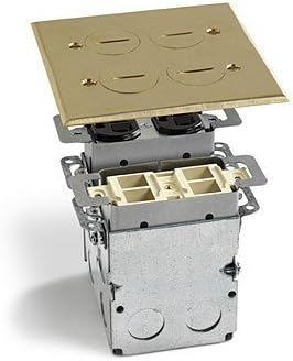 Lew Electric Swb-4-2p Floor Box & Brass Cover 2 Gang