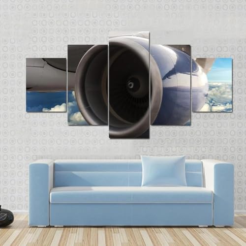 Moteur à turbine d'un avion en toile deco salon moderne pour créer une ambiance voyage