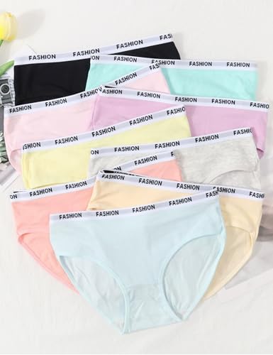 Kiench Teen Girls Cotton Underwear Hipster Panties Pack of 82