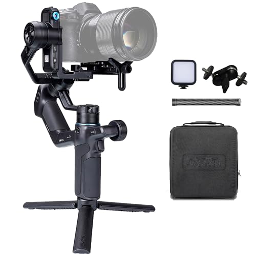 FeiyuTech [Offiziell] SCORP Mini 3 Pro Kit – All-in-One 3-Achsen Gimbal mit abnehmbarem Fernbedienungsgriff, AI-Tracking, ink Tragetasche, für Canon/Sony/Nikon/Panasonic/Fujifilm,Smartphone&Action Cam