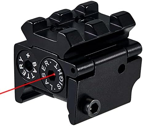 Pinty Red Laser Red Dot Sight Waterproof Military Grade Low Profile Compact with Rail Mount and Accessory