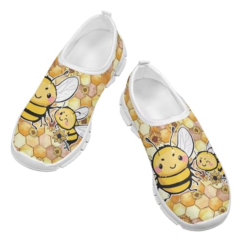 Boys Girls Slip Ons Flat Lightweight Sneakers Walking Casual Shoes Comfortable Art Painted Travel Outdoor Shoes for Big Kids US Size 11-153