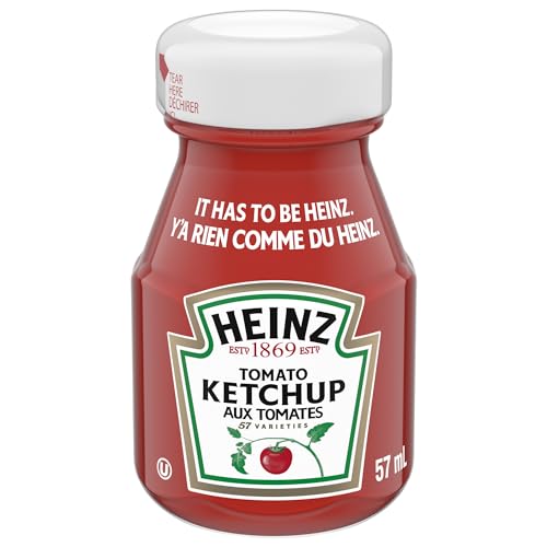 Heinz Tomato Ketchup, 57ml/1.9 fl. oz., Mini Bottles, 60 Count, (Imported from Canada)