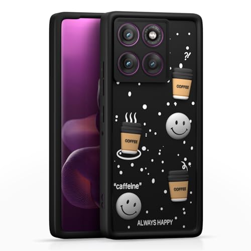 Image of Pikkme Back Cover for Motorola Moto Edge 60 Pro 5G | Cute Fun Cartoon 3D Bear Silicone Full Body Protection Bumper Case (Black)