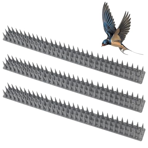 CAREDGO 20 Pz Dissuasori Piccioni Plastica 8.4 Metri Dissuasori per Gatti Allontanare i Piccioni spuntoni anti piccioni Piccioni Dissuasori per Balconi Finestra Gatti Passeri e Davanzale, Grigio