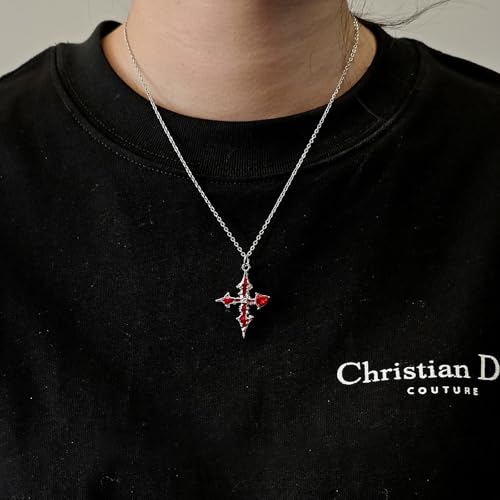 Image of Silver Cross Chain For Men, Three-Ring Geometric Fashion Necklace For Men And Women, Silver Chain For Man, Simple And Personalized, Versatile Pendant Sweater Necklace, Featured Daily Accessories Gift