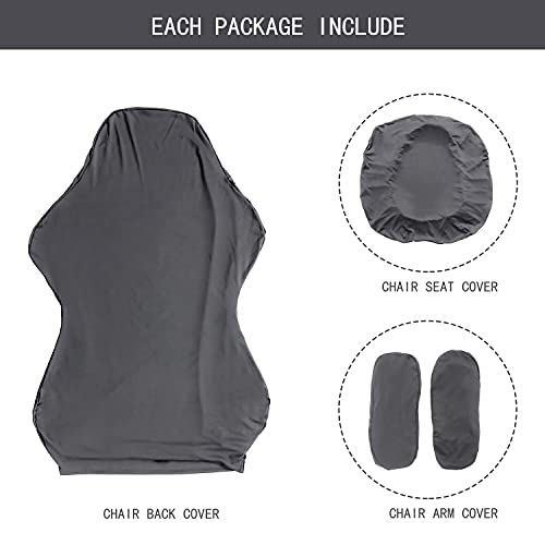 Image of SARAFLORA Gaming Chair Covers Stretch Washable Computer Chair Slipcovers for Armchair, Swivel Chair, Gaming Chair,Computer boss Chair (Grey, X-Large)