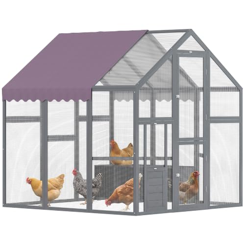 PawHut Poulailler Enclos extérieur 1,7x1,8x1,8 m...
