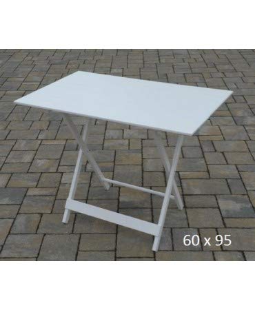 Liberoshopping Tavolo Pieghevole in Legno Finitura Bianco RICHIUDIBILE 60x95 cm Casa Locali Bar Ristoranti