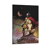 GRHYJEL Frank Frazetta John Carter of Mars Canvas Wall Art Poster For Room Aesthetic And Decor Poster For Bedroom Living Room Bathroom Kitchen Office Decor 24x36inch(60x90cm) Frame-style