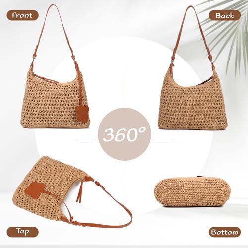 Bolso artesanal tejido a mano estilo hobo para mujer miniatura 6