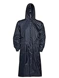 Summer Storm Adults Mens Waterproof Long Mac Trench Rain Coat (L, Black)