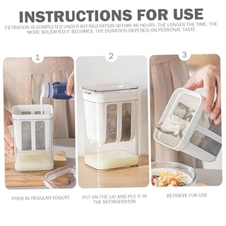 Colino per yogurt greco con coperchio 1100 ml Colino da cucina multifunzionale con filtro a maglia fine per yogurt denso, formaggio, latte di noci, succo di frutta